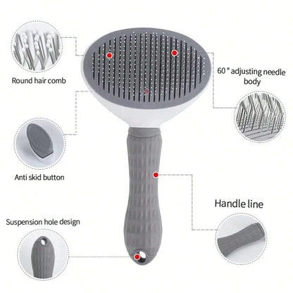 Cat Grooming Tools Cat Grooming Comb Pet Hair Removal Comb Non-Slip Stainless Steel Pet Comb - Anu